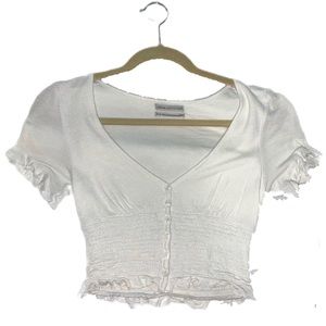 Urban Outfitters Ruched V-neck Tee